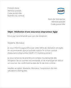 resilier une assurance emprunteur agipi