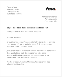 La résiliation d'une assurance logement FMA