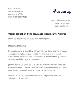 la lettre pour resilier une assurance cyber assurup