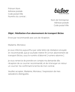 resiliation abonnement Naolib velo