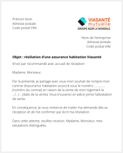 resilier une assurance logement viasante