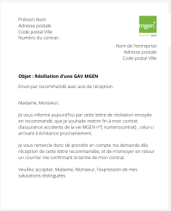 resilier une gav mgen