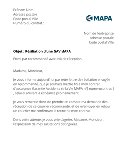 la lettre pour resilier une gav mapa