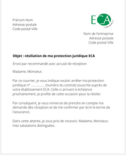 resilier une protection juridique eca